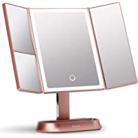 Fancii Espejo Maquillaje con Luz y Aumento 5x y 7x- Espejo de Mesa Cosmético con 40 Luces LED Naturales Regulables…